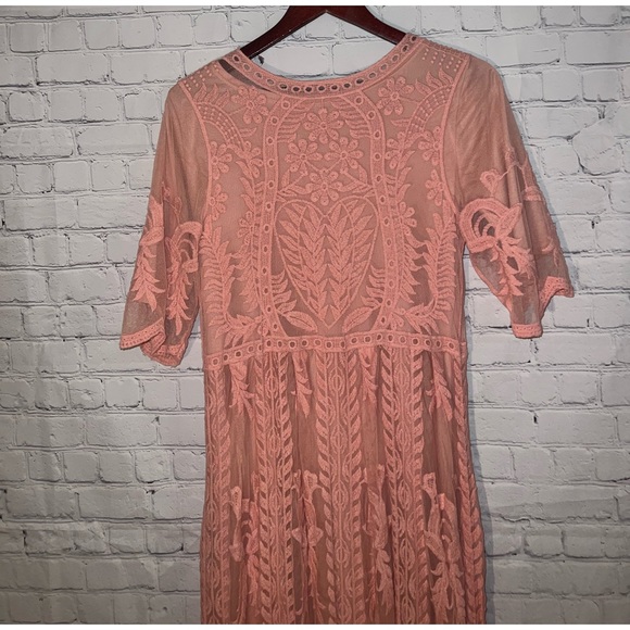 Orange Creek Long Pink floral dress size S/M - Picture 10 of 11